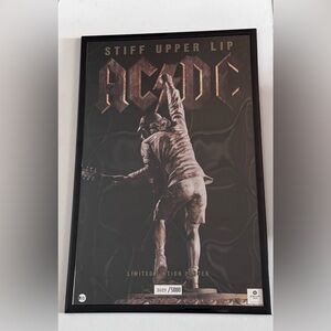 AC/DC 'Stiff Upper Lip' Limited Edition Poster Framed 11”x17”